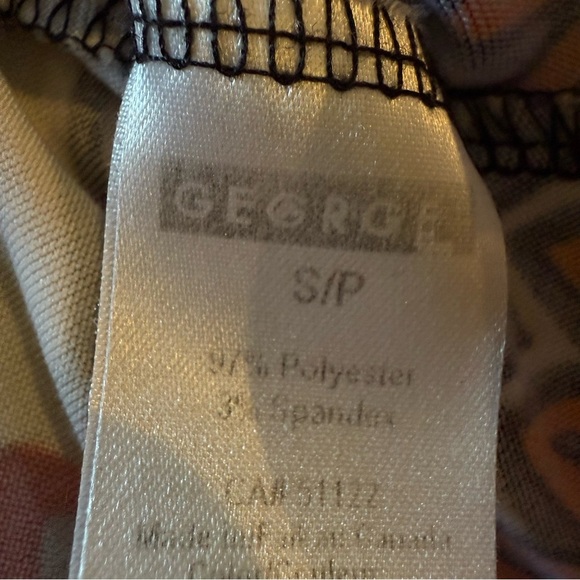 George Shirt Orange Brown Multicolor Geometric Patterned Blouse Women's Sz S - Picture 6 of 7